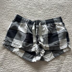 Old Navy Black and White Plaid Pajama Shorts